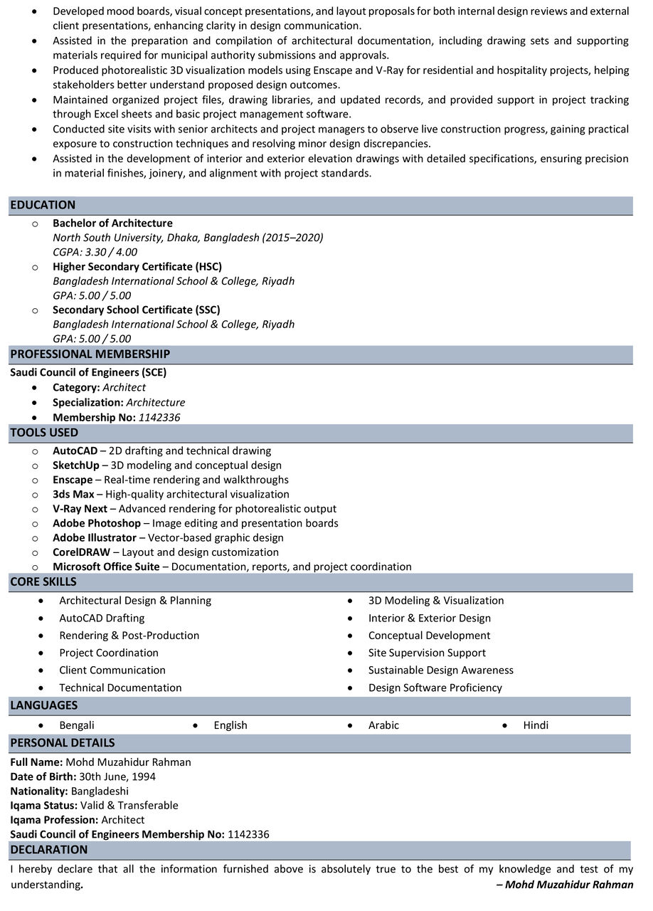 Riyadh, Job Seekers, SCE Certified Architect & Interior Designer (مهندس معماري)