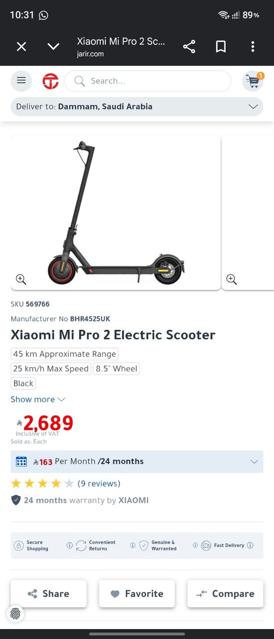 Dammam, Bicycles, SAR 2000,  Xiaomi Mi Pro 2 Electric Scooter