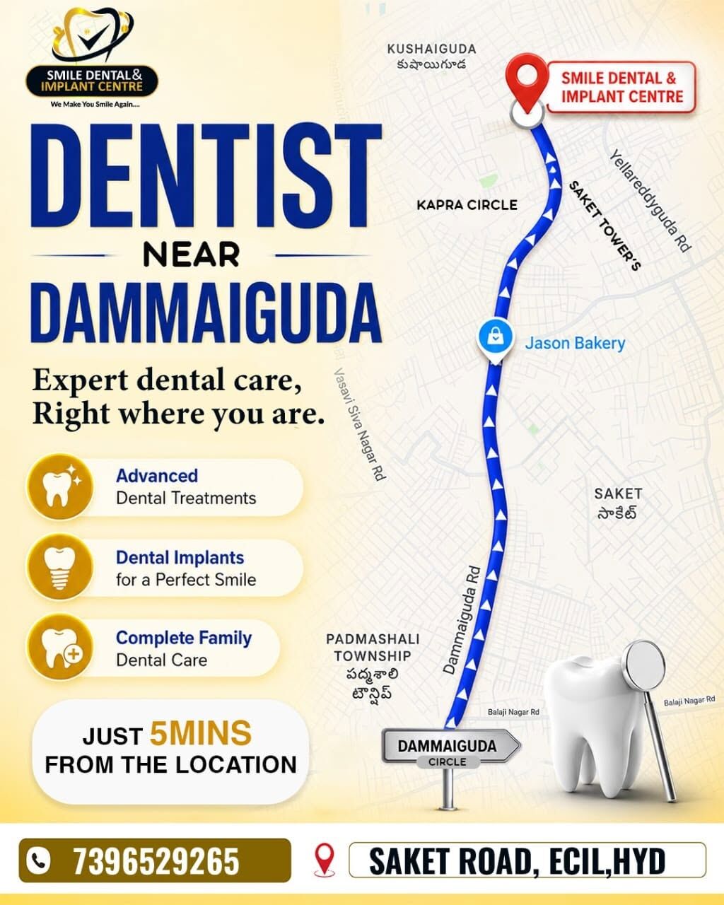 Hyderabad, Dental, Trusted Dentist Near Dammaiguda &ndash; Just 5 Minutes Away!