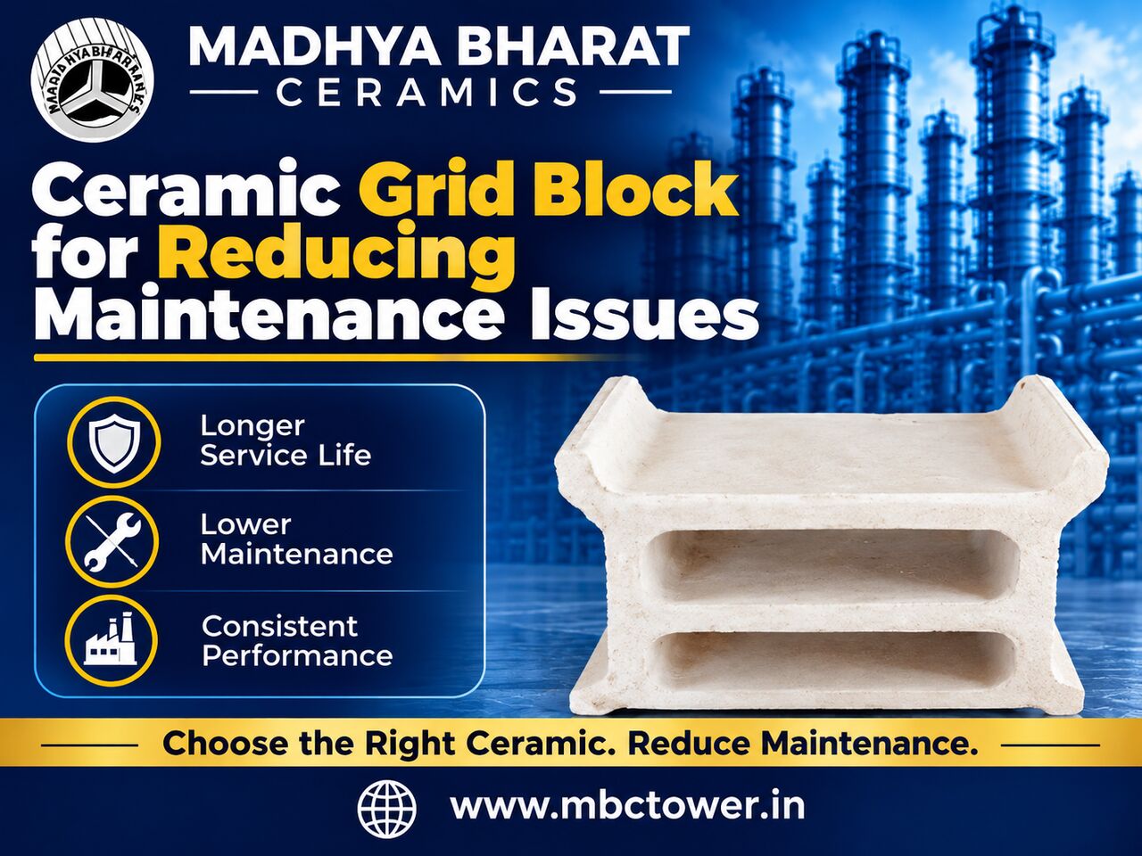Bhopal, Materials, Improve Tower Reliability With Durable Ceramic Grid Blocks
