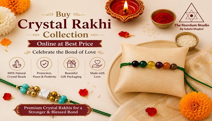 Gurgaon, Free Items, INR 399,  Buy Crystal Rakhi Collection Online At Best Price | The Stardust Studio