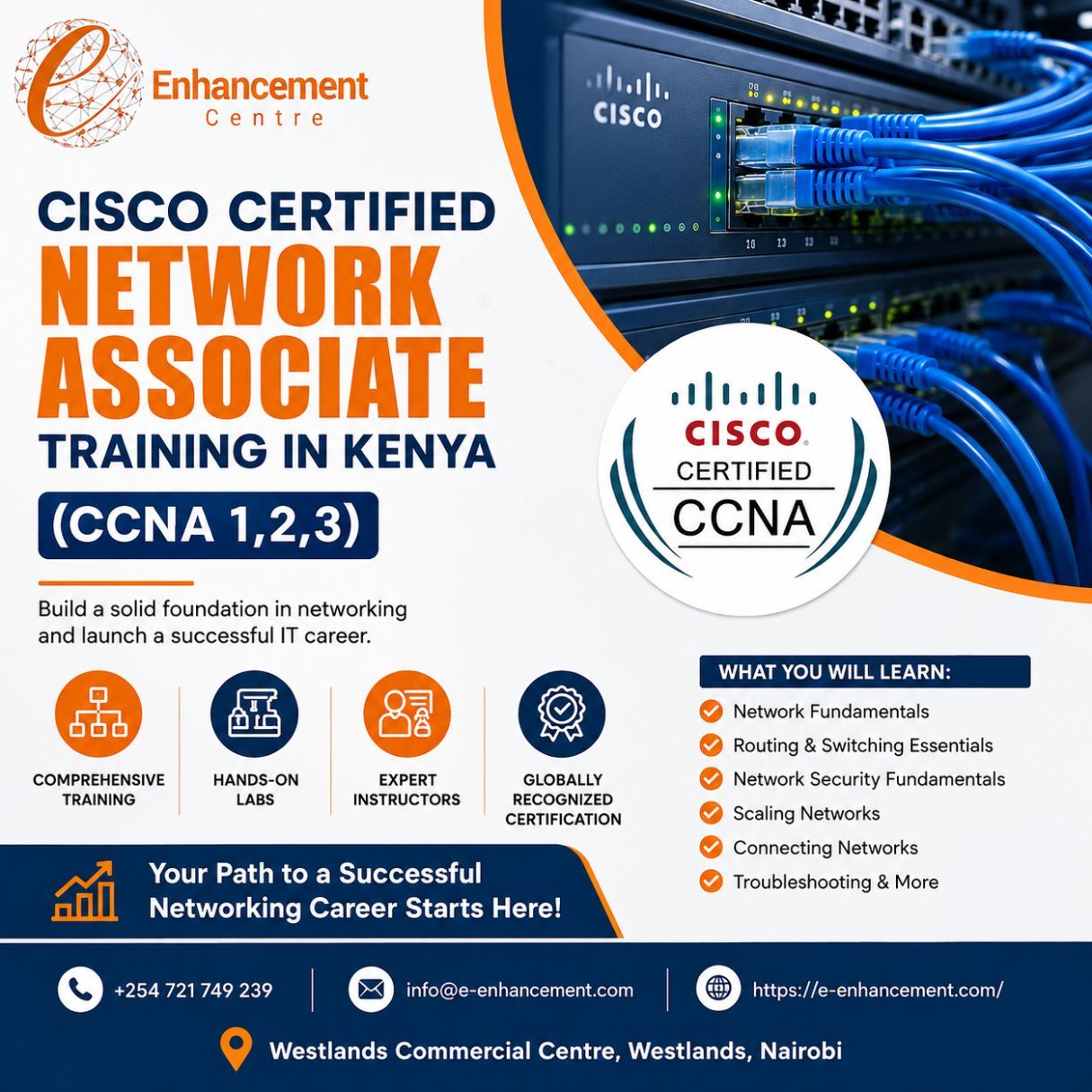 Nairobi, Education, Cisco Certified Network Associate (CCNA 1, 2, 3) Training In Kenya