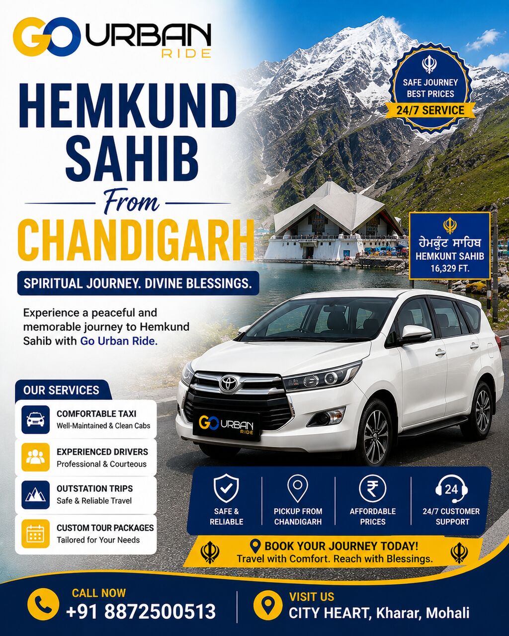 Chandigarh, Travel, How Far Is Hemkund Sahib From Chandigarh By Road?