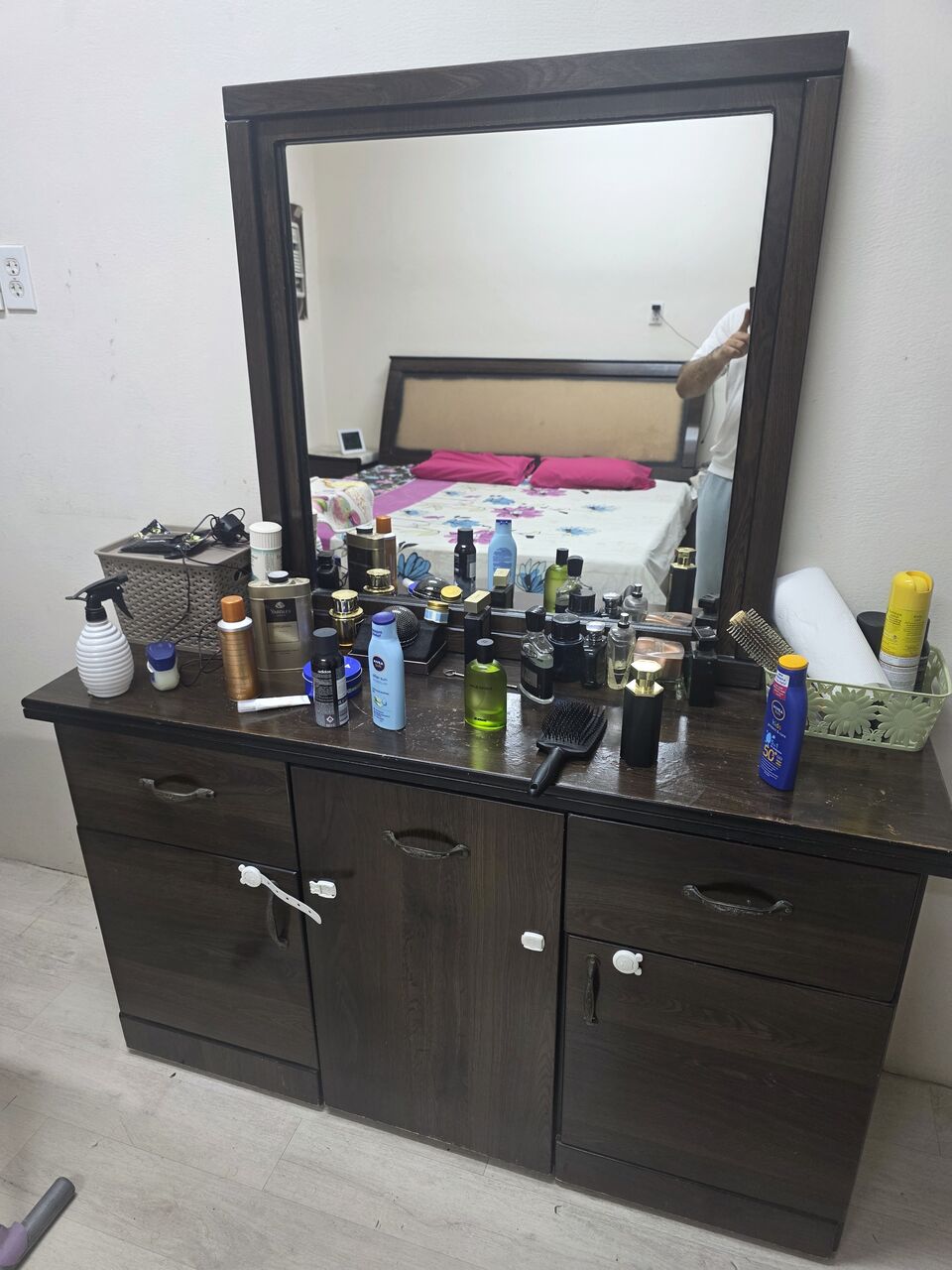 Khobar, Furniture, SAR 750,  Bedroom Set With Side Tables Wardrobe And Dressing