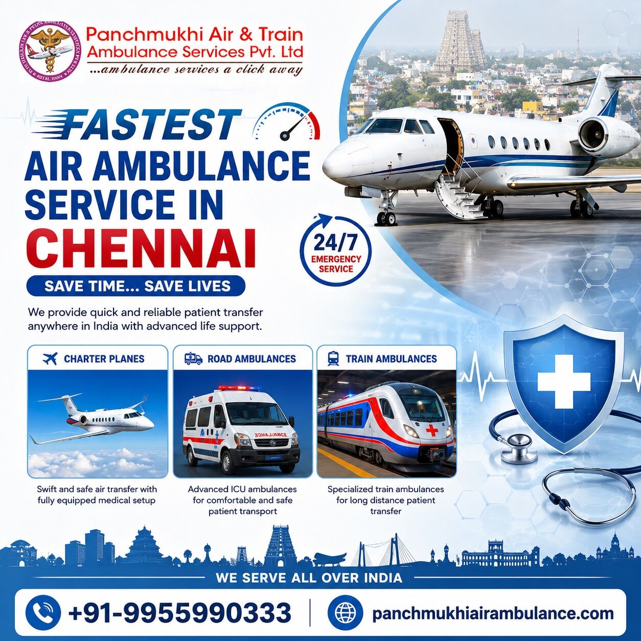 Chennai, Health, Get Fast Medical Transportation Across The Country With Panchmukhi Air Ambulance In Chenna