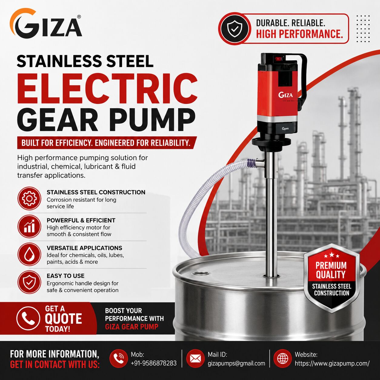 Ahmedabad, Wholesale Products, Choose Giza Pumps For Stainless Steel Electric Gear Pump Solutions