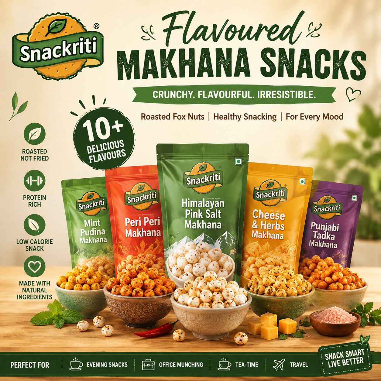 Mumbai, Food, Flavoured Makhana Snacks &ndash; Crunchy & Flavourful Snacking | Snackriti