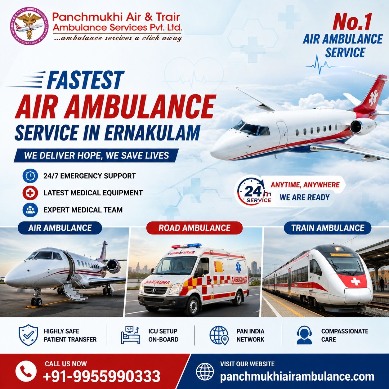 Mumbai, Health, Panchmukhi Air Ambulance In Ernakulam Helps Arrange Easy, Safe, And Secure Transfers