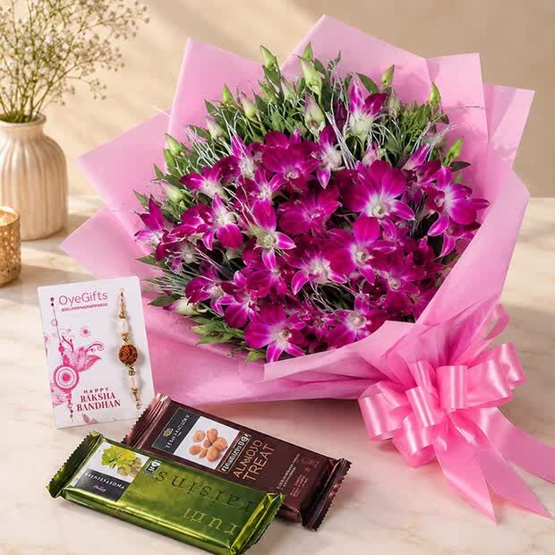 New Delhi, Florist, Rakhi With Flowers Combo Online &ndash; Send Rakhi & Flowers To Your Brother With Love