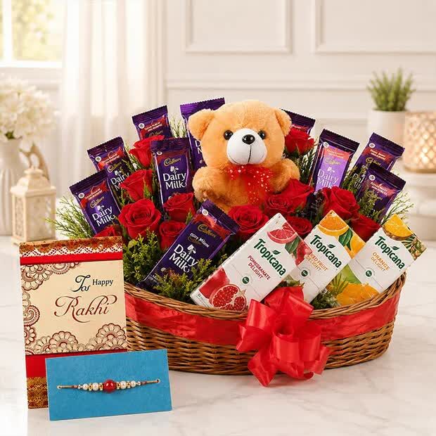 New Delhi, Florist, Rakhi With Flowers Combo Online &ndash; Send Rakhi & Flowers To Your Brother With Love