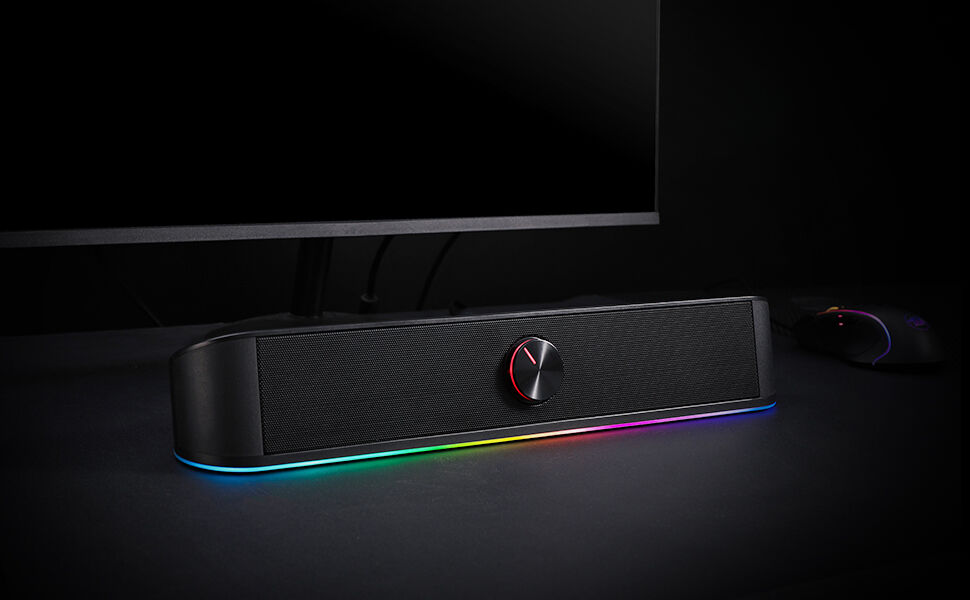 Dhahrat Laban, Electronics, SAR 80,  Redragon GS560 RGB Desktop Soundbar With Dynamic Lighting Bar