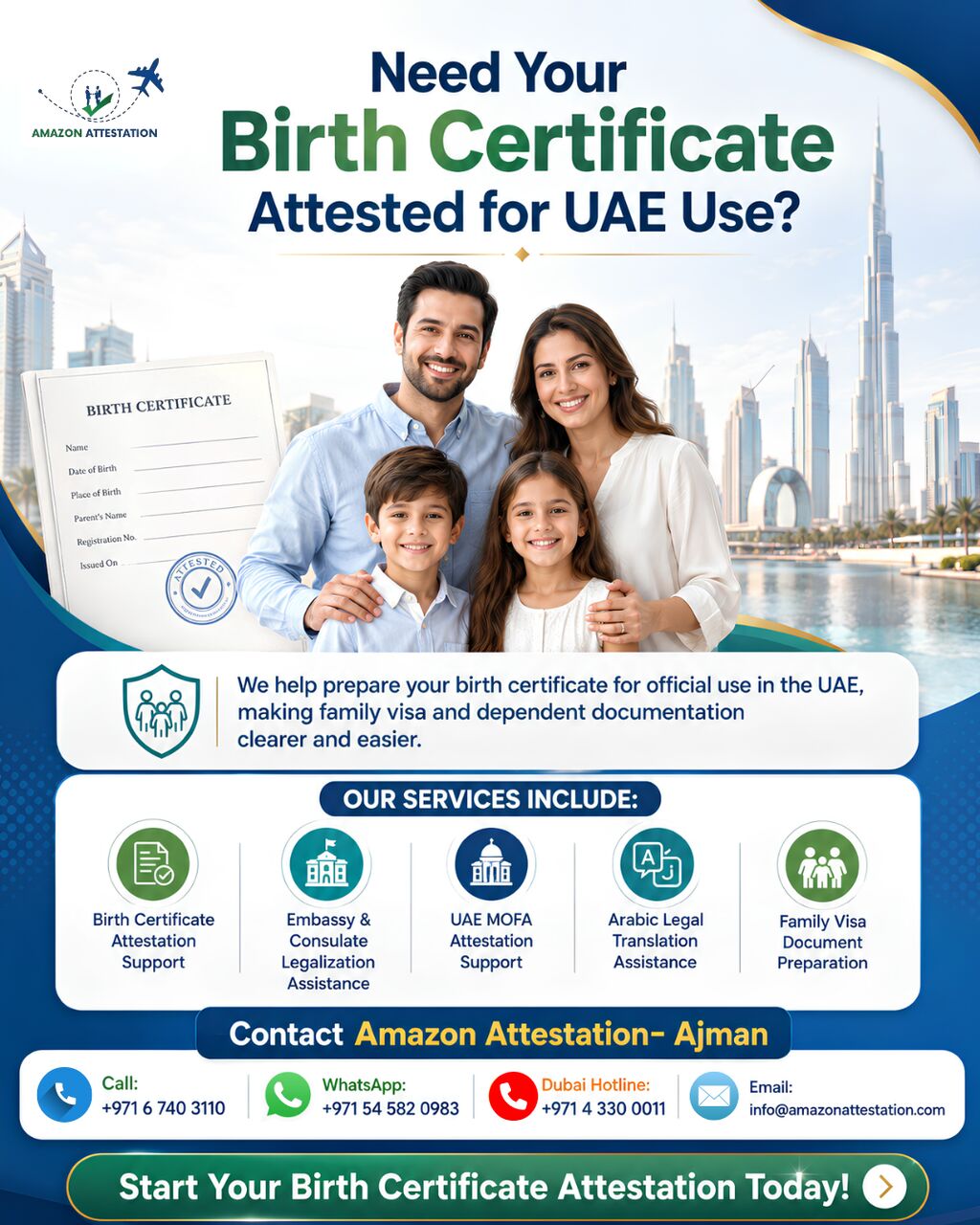 Ajman, Business, Need Your Birth Certificate Attested For UAE Use?