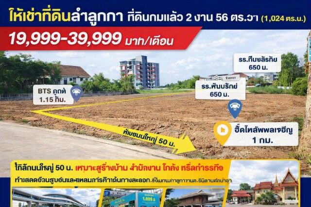 Bangkok, Villas, THB 39999,  512 Sq. Feet,  BTS Khu Khot 1.15 Km., 50 M From The Main Road, Lotus Lam Luk Ka Khlong 2 270 M. Land