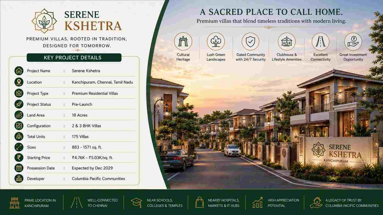 Chennai, Real Estate, Serene Kshetra: Premium Villas In Kanchipuram