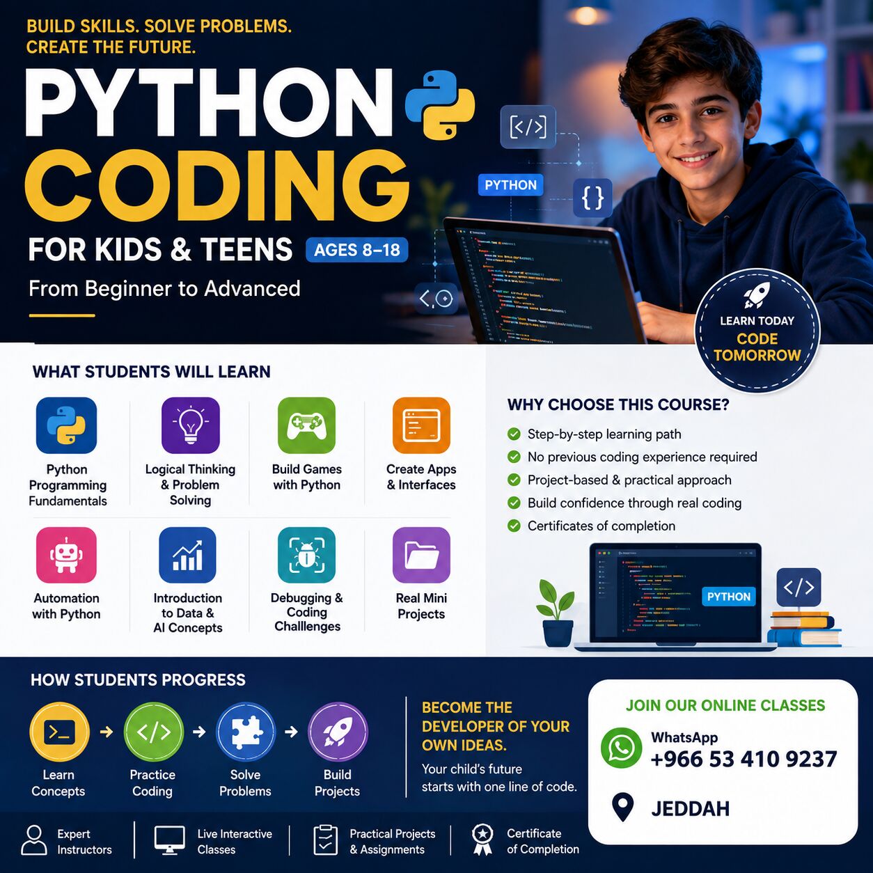 Jeddah, Lessons Offered, PYTHON CODING FOR KIDS & TEENS | JEDDAH