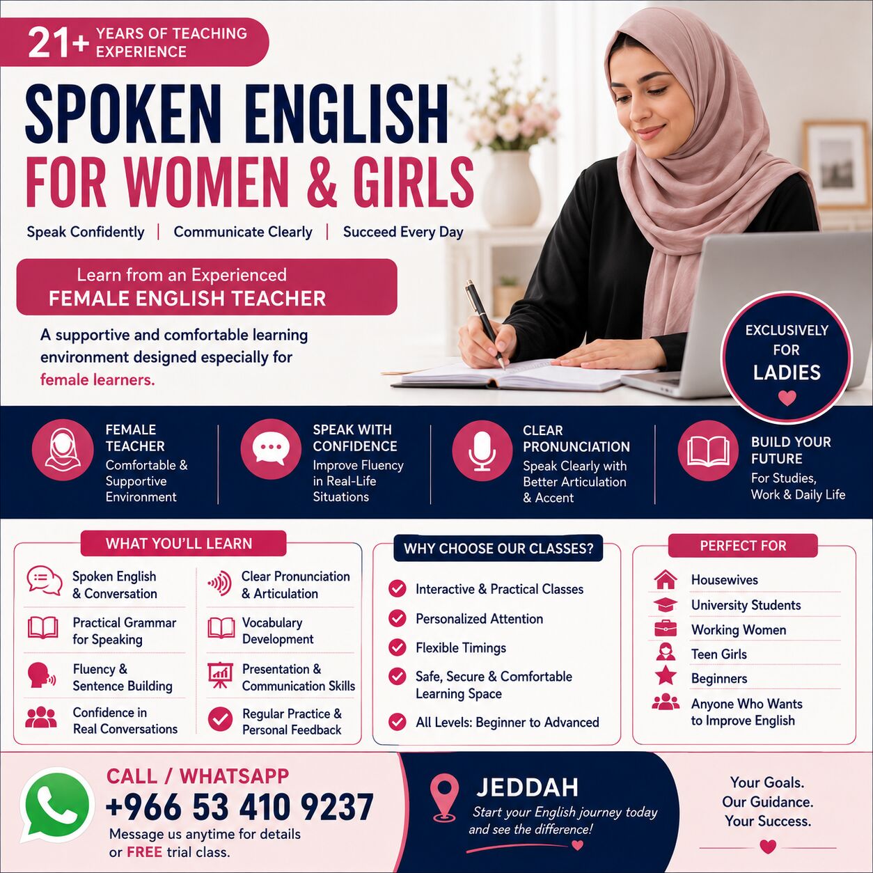 Jeddah, Lessons Wanted, Female English Teacher In Jeddah | Spoken English &bull; Pronunciation &bull; Confidence