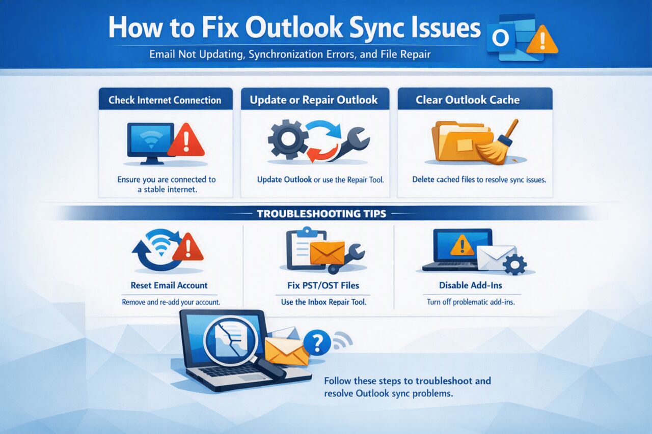 Berlin, Computer, How To Fix Outlook Sync Issues: Email Not Updating, Synchronization Errors, And File Repai