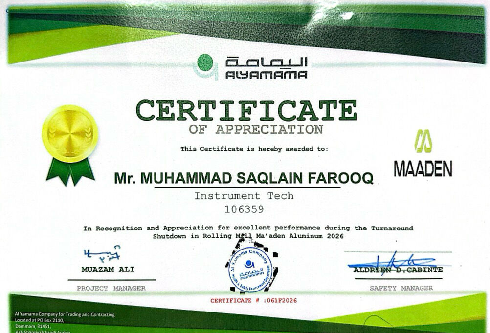 Jubail Industrial City, Job Seekers, Instrument Technician