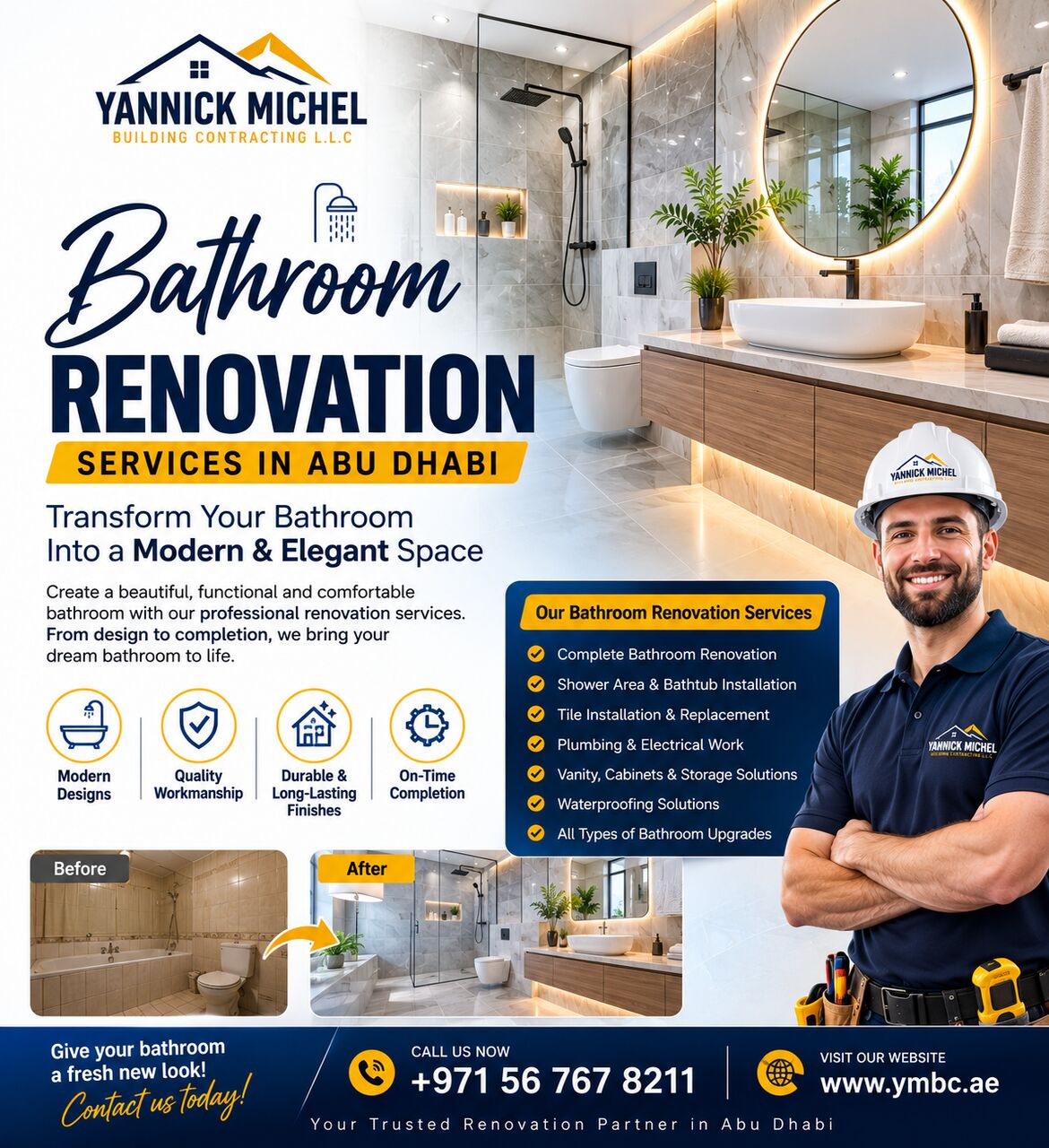 Abu Dhabi, Construction, Bathroom Renovation Services Abu Dhabi