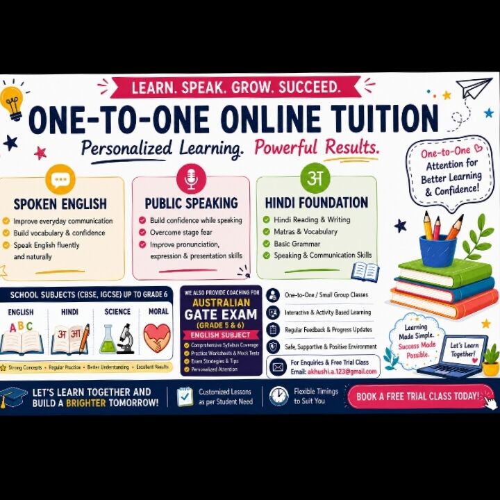 Hyderabad, Lessons Offered, Online- ONE-TO-ONE Tutoring - Riyadh (one Free Demo Before Payment)