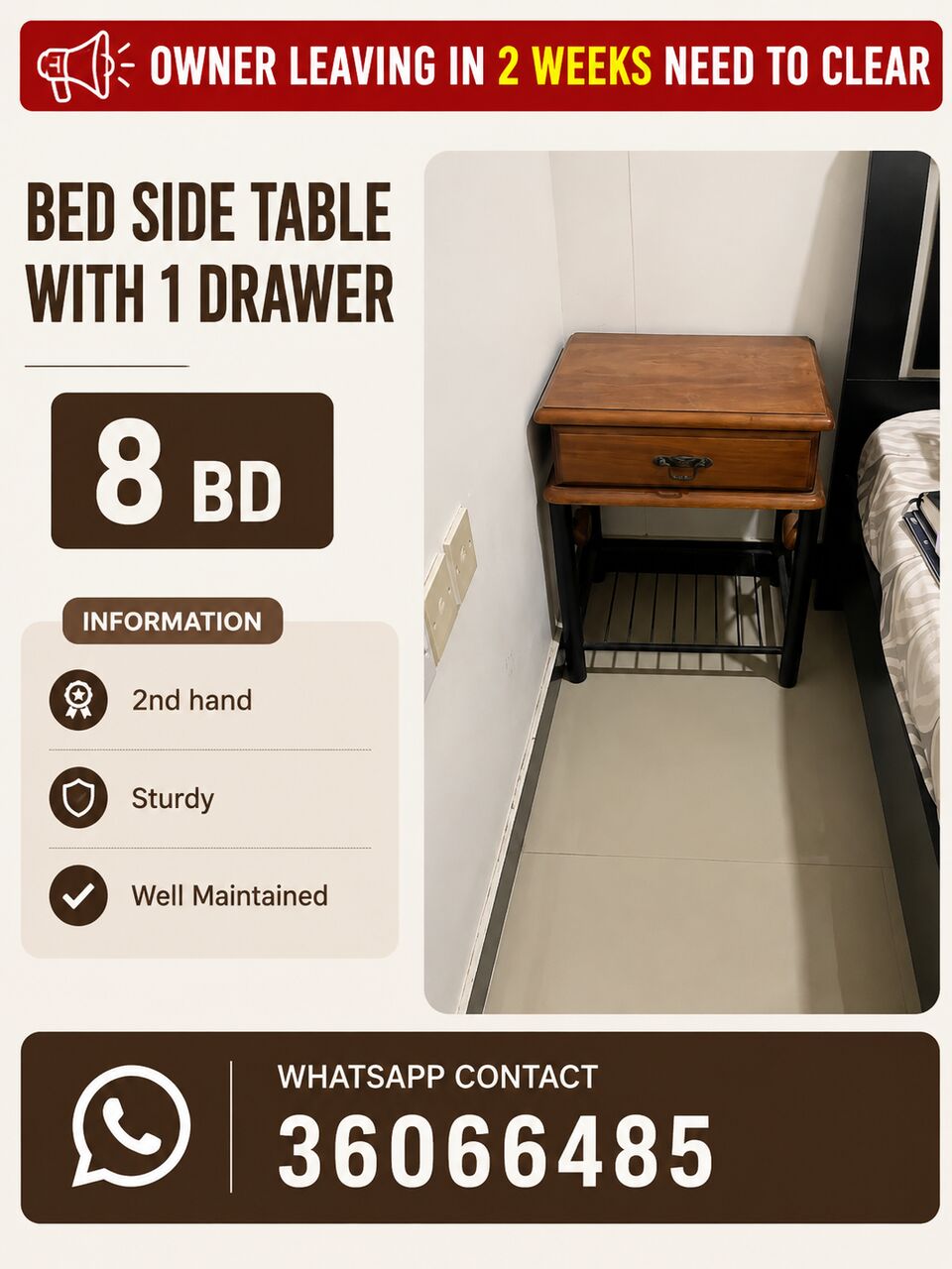 Manama, Furniture, BHD 5,  Furniture For Sale - Owner Leaving In 2 Weeks Need To Clear
