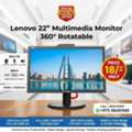 BHD 18,  Lenovo 22" Full HD Monitor Multimedia 360*Rotatable In-built Webcam, Speakers & Microphone
