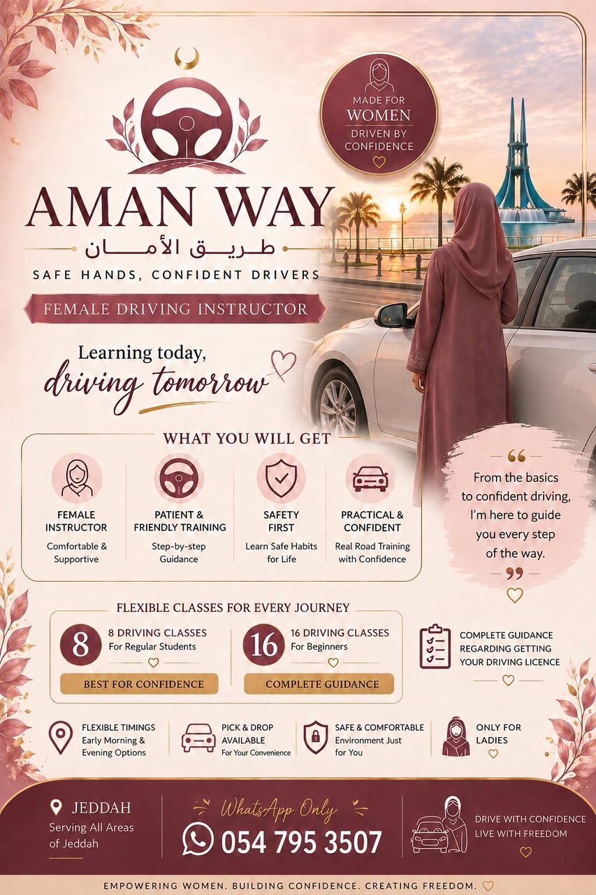 Jeddah, Lessons Offered, Female Driving Instructor