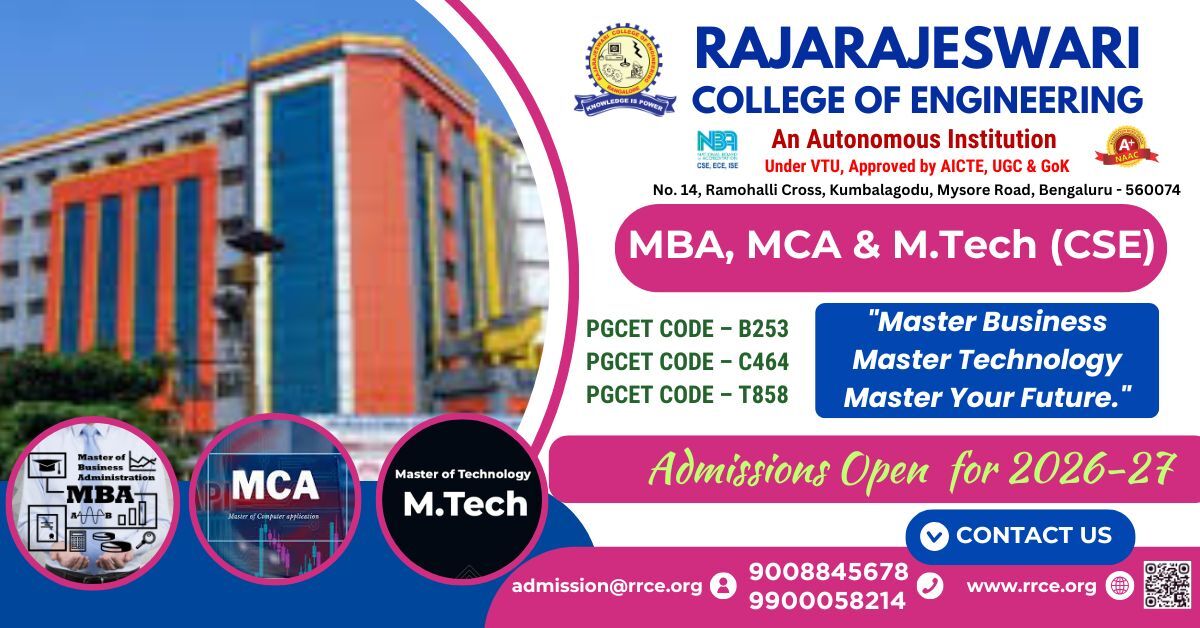 Bangalore, Education, MBA, MCA & M.Tech Admissions 2026-27 | RRCE Bengaluru