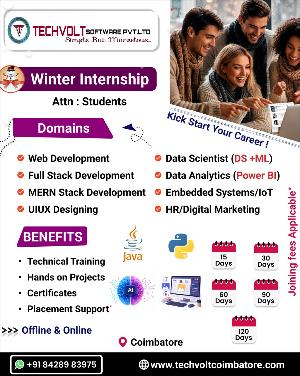 Coimbatore, Marketing, AI Internship|MSc,MCA,MBA Students|Best UI/UX Designing Training