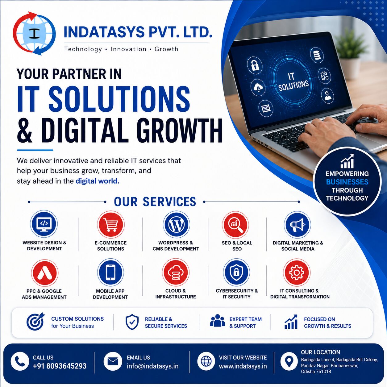 Bhubaneswar, Business, INDATASYS &ndash; IT Solutions, Web Development & Digital Marketing Services