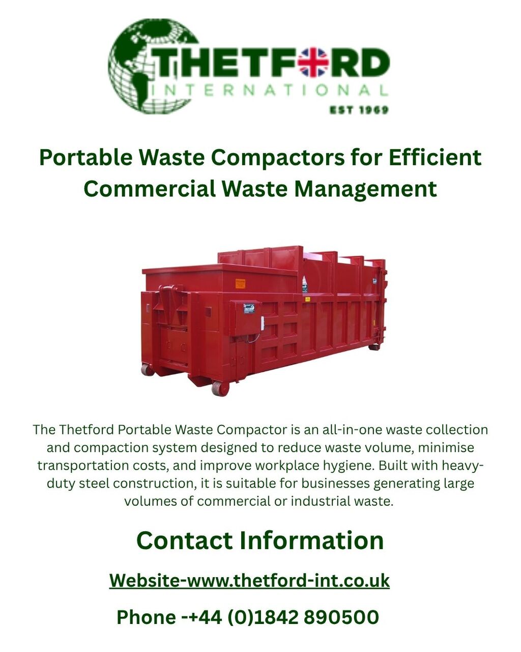 London, Business, Portable Waste Compactors For Efficient Commercial Waste Management