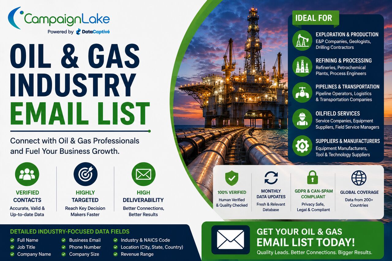 San Francisco, Business, Oil And Gas Industry Email List For Targeted Leads