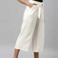 INR 1799,  White Pants For Women By Go Colors &ndash; Stylish & Comfortable Everyday Wear
