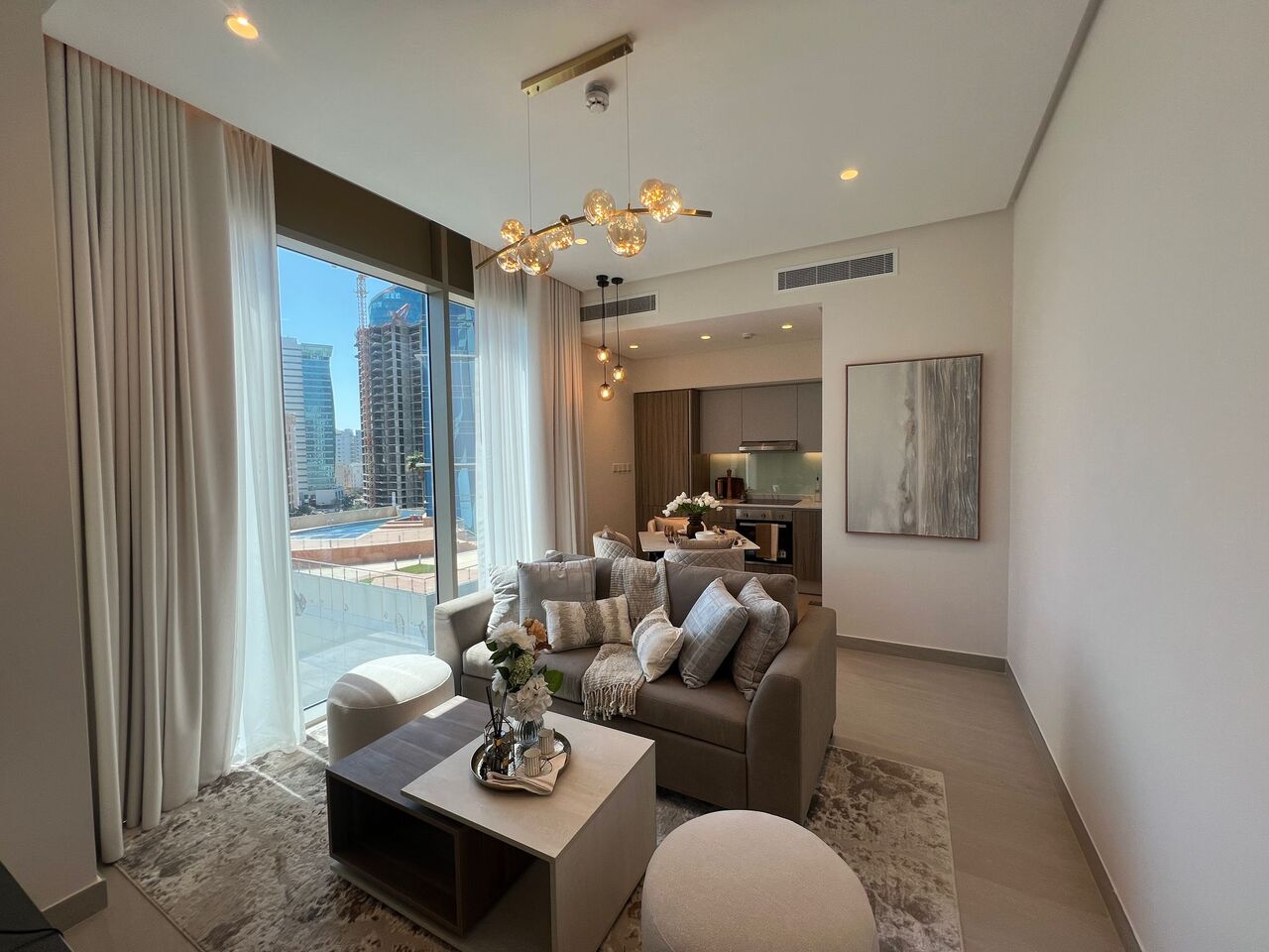 Al Seef, Apartments, Flats, Houses & Villas, BHD 375/month,  Furnished,  1 BR,  Partial Sea & City View Apartment For Rent In Seef