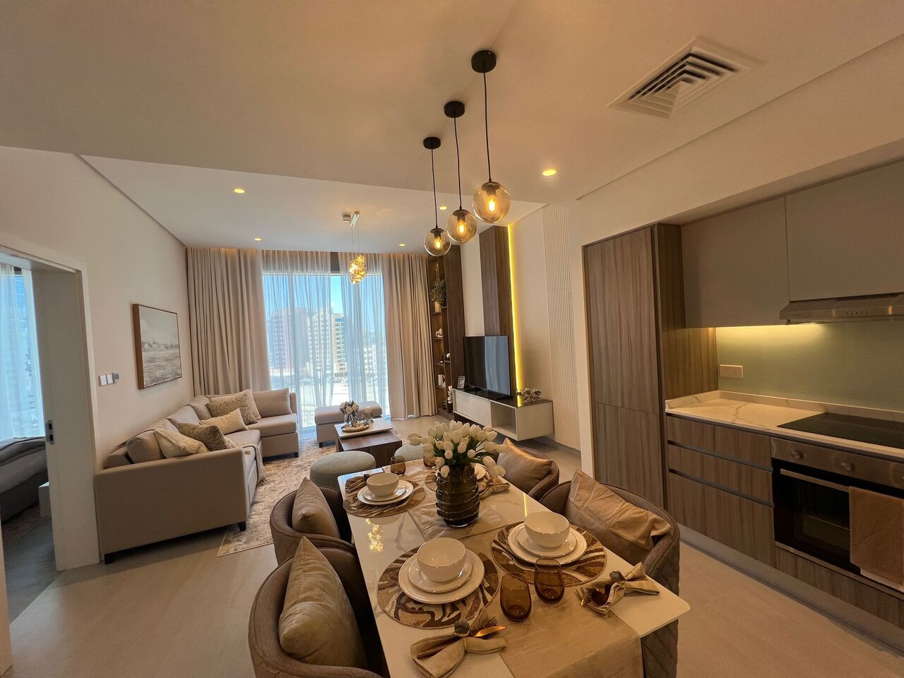 Al Seef, Apartments, Flats, Houses & Villas, BHD 460/month,  Furnished,  1 BR,  Sea View & City View Apartment For Rent