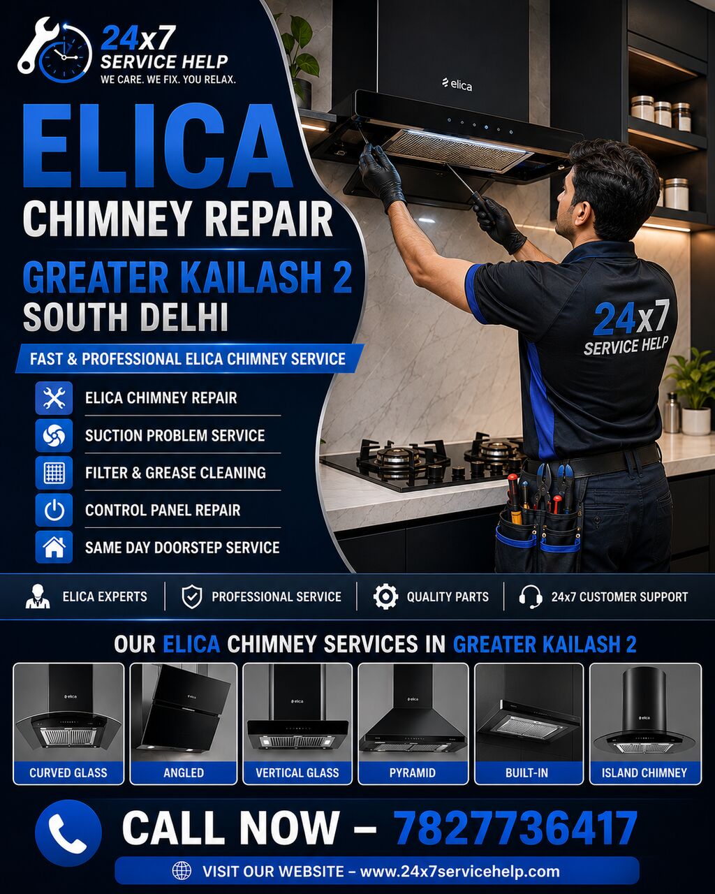 New Delhi, Appliance Repair, Professional Elica Chimney Repair Service In Greater Kailash 2 South Delhi