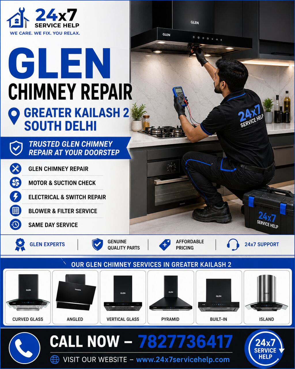 New Delhi, Appliance Repair, Trusted Glen Chimney Repair Service In Greater Kailash 2 South Delhi