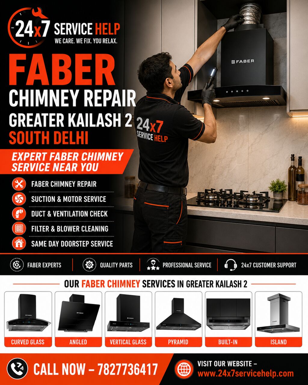 New Delhi, Appliance Repair, Expert Faber Chimney Repair Service In Greater Kailash 2 South Delhi