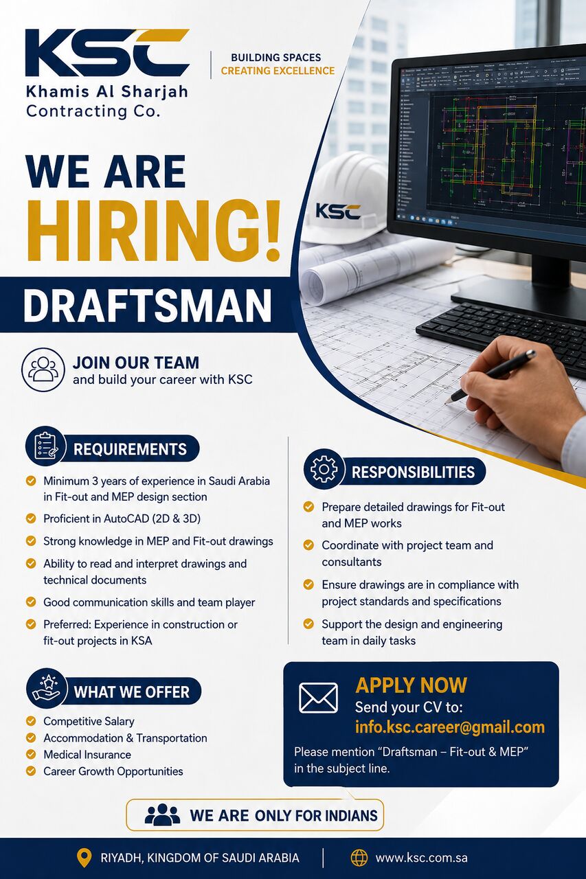 Al Malaz, Jobs, We Are Hiring Draftman