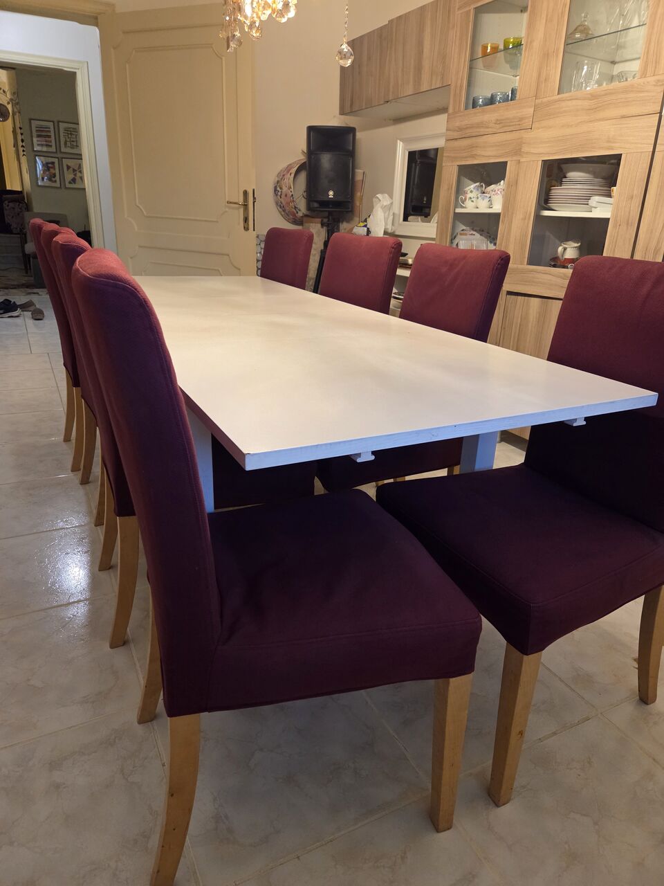 Al Safa, Furniture, SAR 500,  IKEA Dinning Table (Extendable) With 8 Chairs (Whatsapp Only)