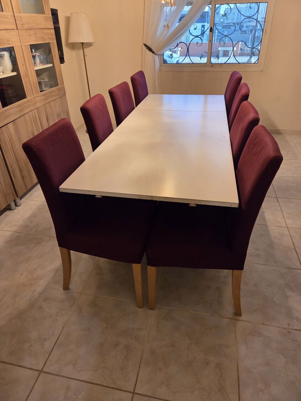 Al Safa, Furniture, SAR 500,  IKEA Dinning Table (Extendable) With 8 Chairs (Whatsapp Only)