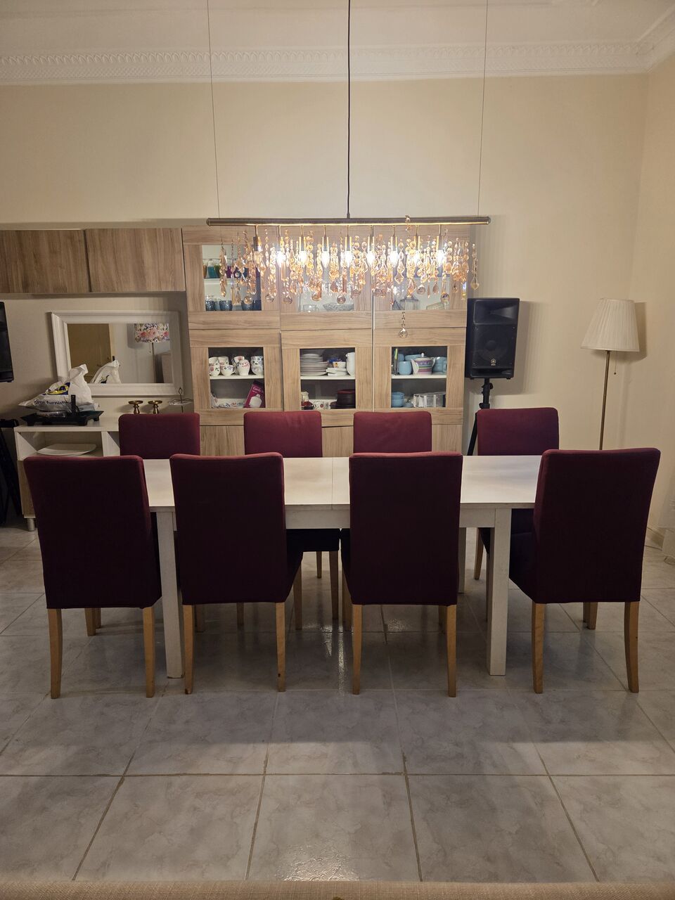 Al Safa, Furniture, SAR 500,  IKEA Dinning Table (Extendable) With 8 Chairs (Whatsapp Only)