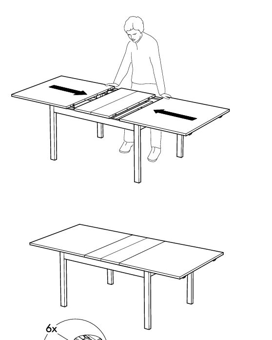 Al Safa, Furniture, SAR 500,  IKEA Dinning Table (Extendable) With 8 Chairs (Whatsapp Only)