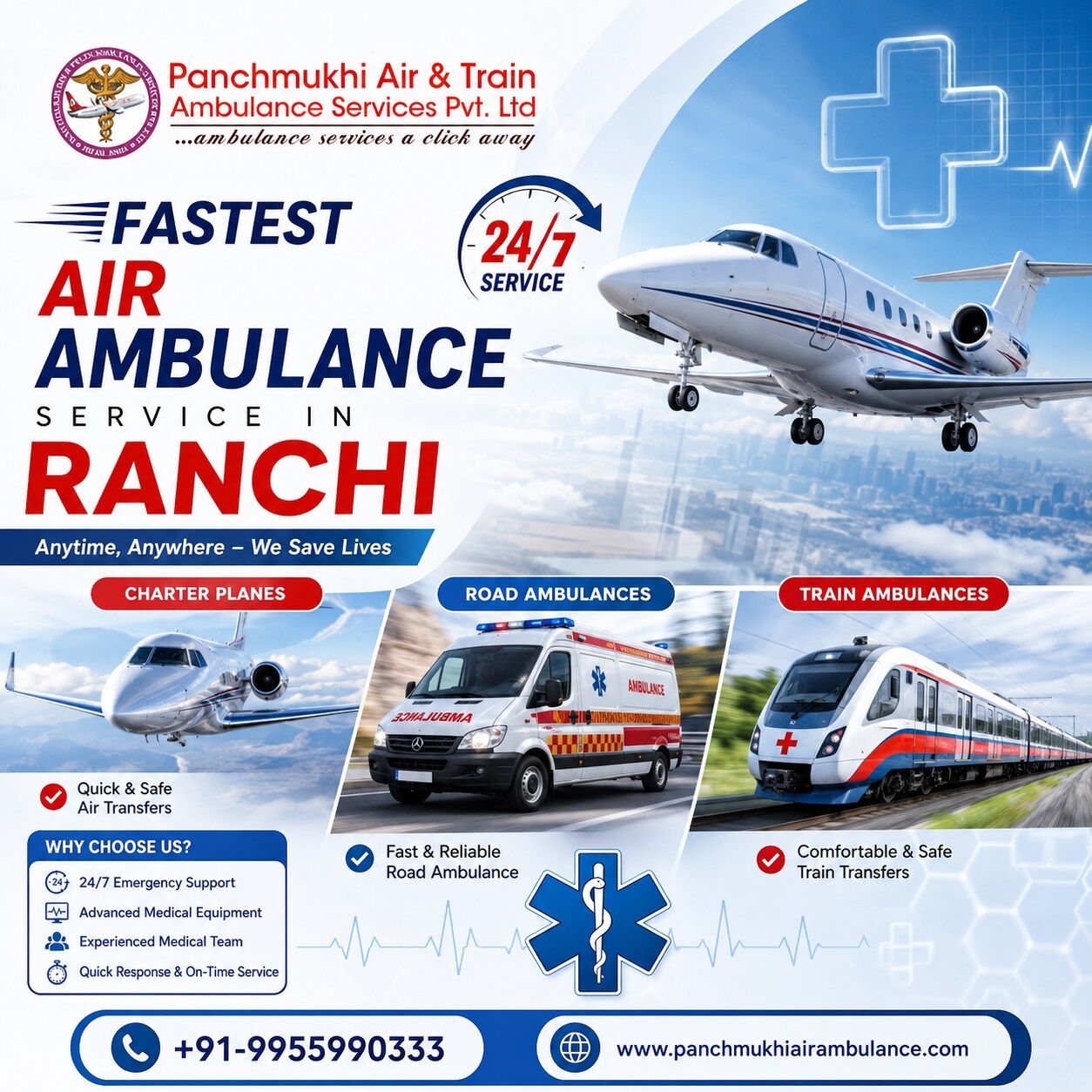 Ranchi, Health, Panchmukhi Air Ambulance In Ranchi Is Known For Its Seamless Medical Transport During Emer