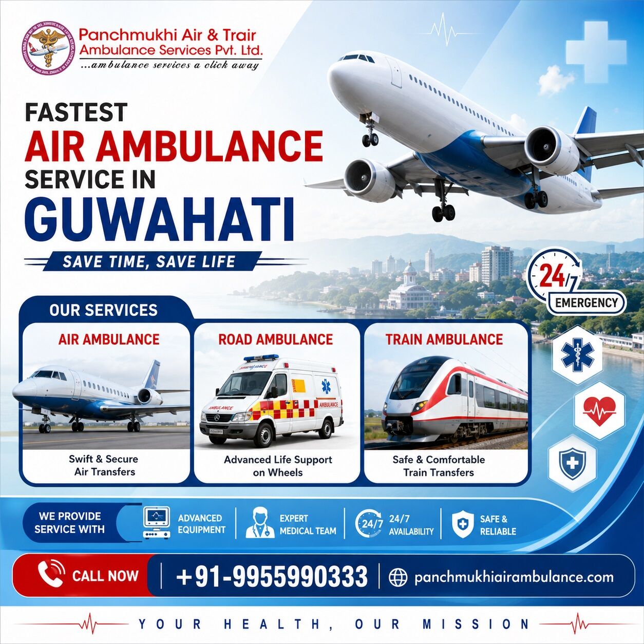 Mumbai, Health, Panchmukhi Air Ambulance In Guwahati Is Trusted To Arrange Hassle-Free Medical Transport