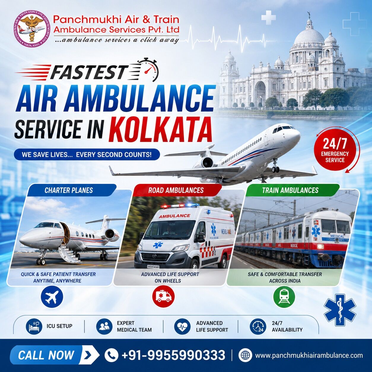Kolkata, Health, The Panchmukhi Air Ambulance In Kolkata Is Responsible For Rescuing Patients From Medical
