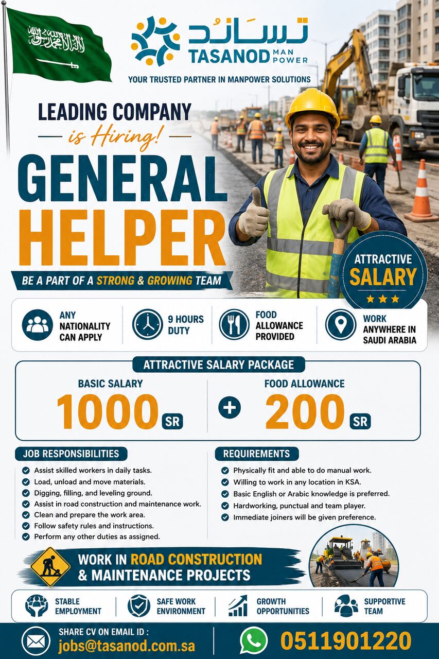 Riyadh, Jobs, General Helper