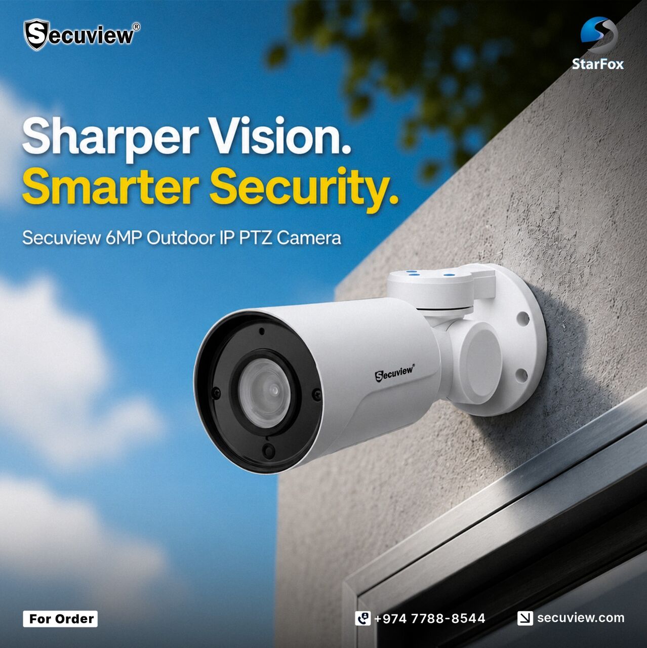 Doha, Electronics, QAR 850,  Secuview 6MP Outdoor IP PTZ Camera | Auto-Focus Lens & Weatherproof.