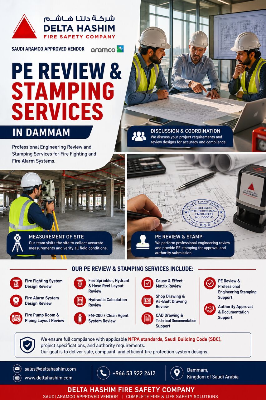 Dammam, Interior Design, Fire Fighting & Fire Alarm Designing | PE Stamping | AMC | Fire Alarm | Jubail | Dammam