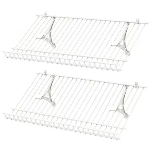 New York, Furniture, USD 86,  Metal Wall Decor Set Of 2 White Wall Mounted Wire Shoe Racks